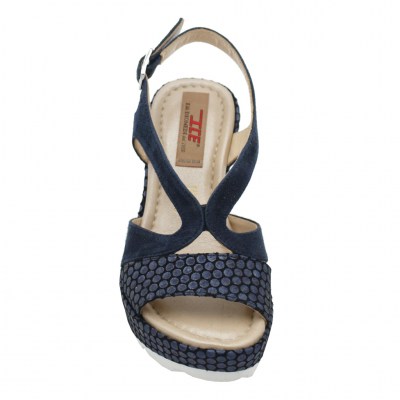 Angela Calzature Numeri Speciali sandali in nabuk colore blu tacco alto 8-11 cm   con 33,34,42     