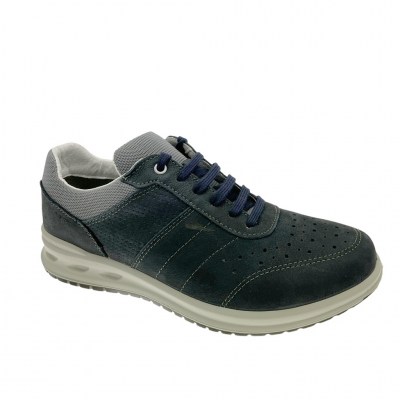 CALZATURIFICIO LOREN G0333 sneaker ortopedica plantare estraibile blu lacci scarpa uomo