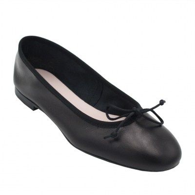 Angela Calzature  Shoes black leather heel 1 cm