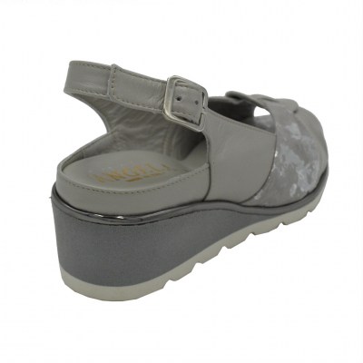 Angela Calzature Numeri Speciali sandali in pelle colore grigio tacco basso 1-4 cm   numeri  33 e 34 donna     