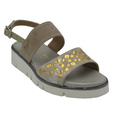 Angela Calzature Numeri Speciali sandali in nabuk colore beige tacco basso 1-4 cm   numeri 33 e 34 donna     