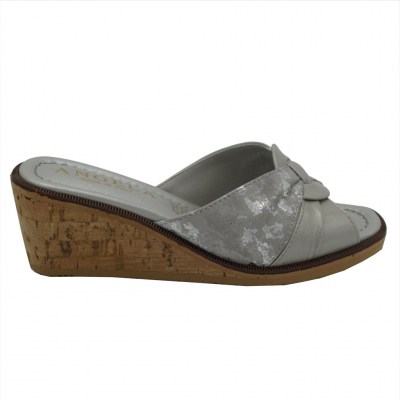 Angela Calzature Numeri Speciali pantofole ciabatte in pelle colore grigio tacco basso 1-4 cm   numeri 33 e 34 donna     