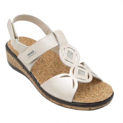 SUSIMODA sandali in pelle colore beige tacco basso 1-4 cm   fino al 42     