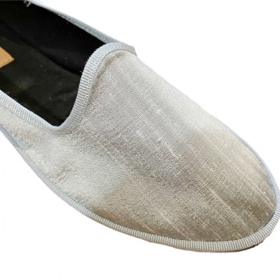 Le Friulane di Shoes4me ballerina pantofolina  in seta grigio shantung