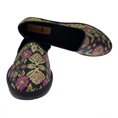 Le Friulane di Shoes4me ballerina pantofolina  in seta alem morado nera babouch