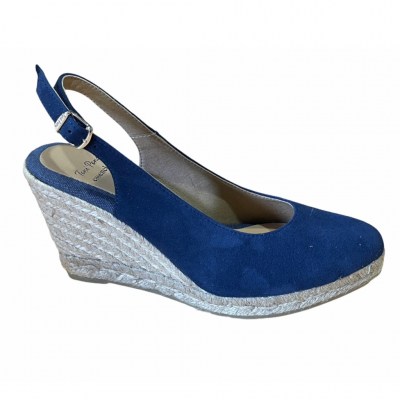 Toni Pons BARNA sandalo chiuso blu SLING BACK zeppa in corda espadrillas