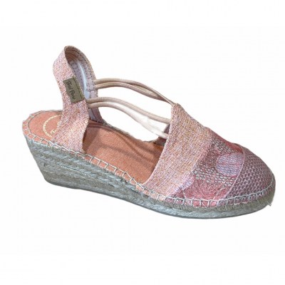 Toni Pons TOURS espadrillas sandalo donna in corda coral patchwork