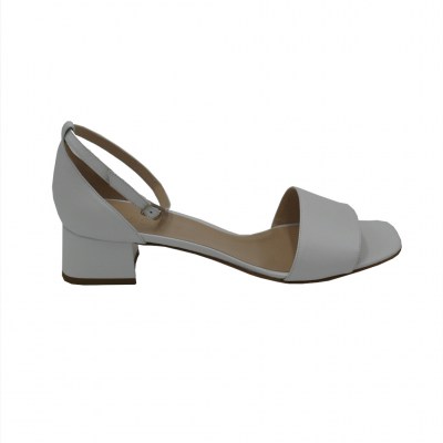 Angela calzature Sposa  Shoes White leather heel 3 cm