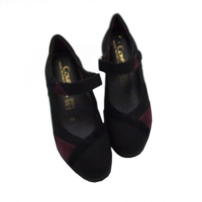 Angela Calzature special numbers Shoes black chamois heel 6 cm