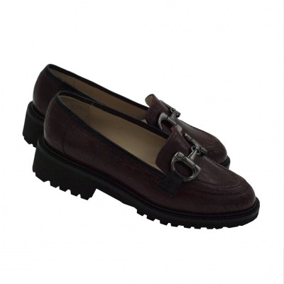 Angela Calzature  Shoes bordeaux leather heel 3 cm