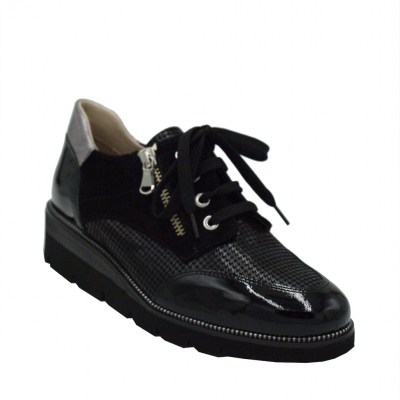 Angela Calzature inglesine in pelle colore nero tacco basso 1-4 cm   33,34,42,43,44 DONNA numeri speciali    