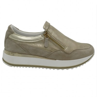 MELLUSO sneakers in camoscio colore beige tacco basso 1-4 cm        