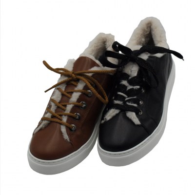 Soffice Sogno sneakers in pelle colore marrone tacco basso 1-4 cm        