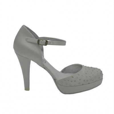 Melluso Elegance  Shoes White satin heel 10 cm