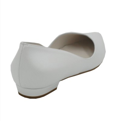 Angela calzature Sposa  Shoes White leather heel 1 cm