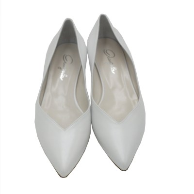 Angela calzature Sposa  Shoes White leather heel 1 cm