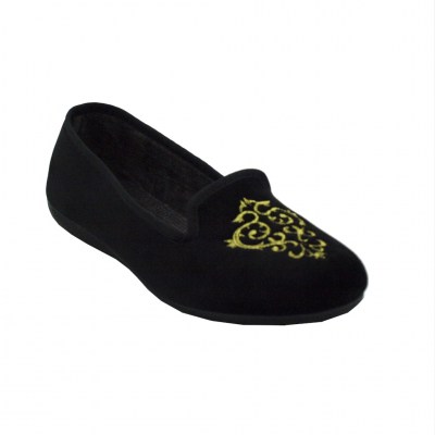 SUSIMODA pantofole in velluto colore nero tacco basso 1-4 cm   modello friulana     