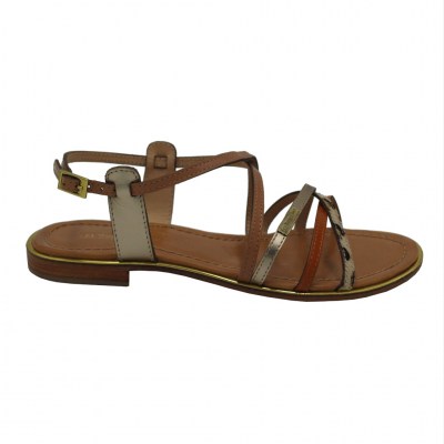 Les Tropeziennes sandali in cuoio naturale colore marrone tacco basso 1-4 cm        
