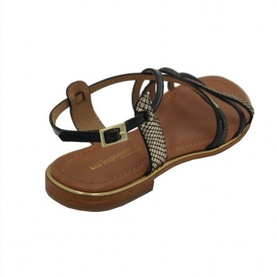 Les Tropeziennes sandali in cuoio naturale colore nero tacco basso 1-4 cm        