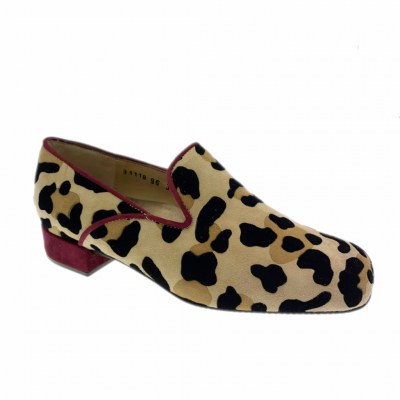 Calzaturificio Loren A1118 accollato pantofolina  leopard animalier predisposta plantare anatomico personalizzato