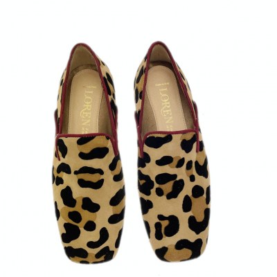 Calzaturificio Loren A1118 accollato pantofolina  leopard animalier predisposta plantare anatomico personalizzato