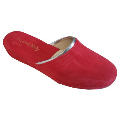 MILLY 7200 slipper in red suede delicious and with class