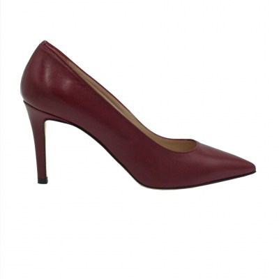 Angela Calzature  Shoes bordeaux leather heel 8 cm