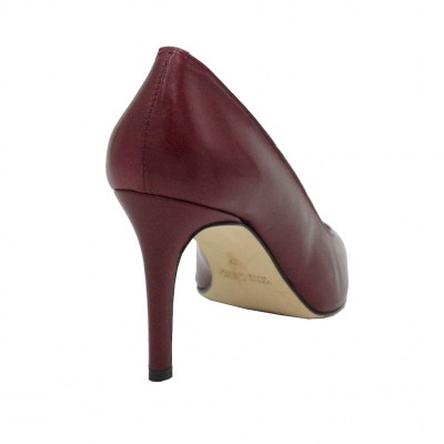Angela Calzature  Shoes bordeaux leather heel 8 cm