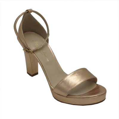Angela Calzature Elegance sandali in pelle perlata colore rame tacco alto 8-11 cm        