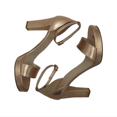Angela Calzature Elegance sandali in pelle perlata colore rame tacco alto 8-11 cm        
