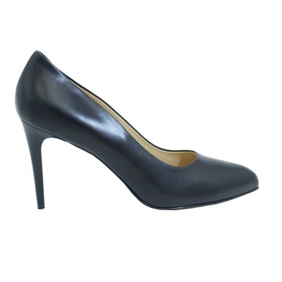 Angela Calzature Elegance decollete in pelle colore nero tacco alto 8-11 cm   33,34,40,41,42,43 numeri speciali    