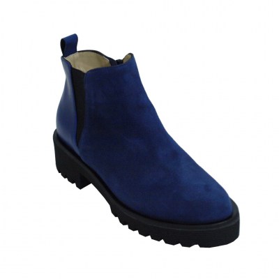 Angela Calzature stivali alla caviglia in camoscio colore bluette tacco basso 1-4 cm   33,34 DONNA numeri speciali    