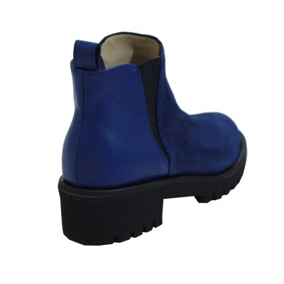 Angela Calzature stivali alla caviglia in camoscio colore bluette tacco basso 1-4 cm   33,34 DONNA numeri speciali    