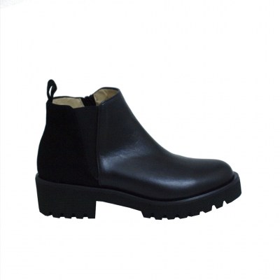 Angela Calzature stivali alla caviglia in pelle colore nero tacco basso 1-4 cm   33,34,42,43,44,DONNA numeri speciali    