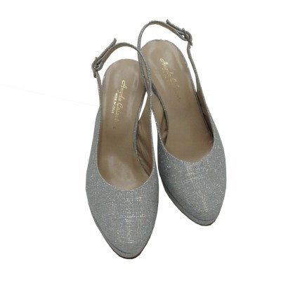 Angela Calzature Elegance  Shoes Silver tessuto galassia heel 7 cm
