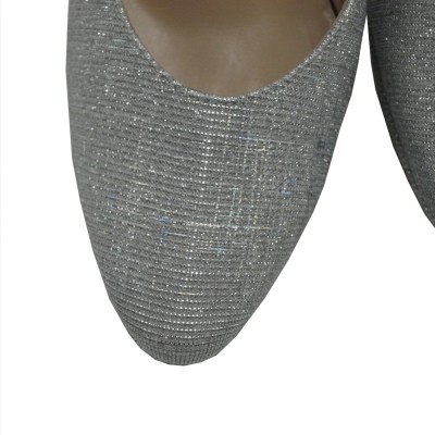 Angela Calzature Elegance decollete in tessuto galassia colore argento tacco medio 4-7 cm        