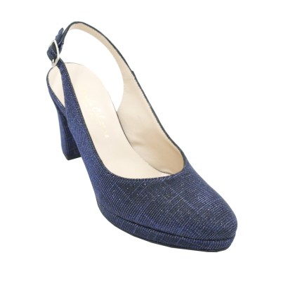   Shoes Blue tessuto galassia heel 7 cm