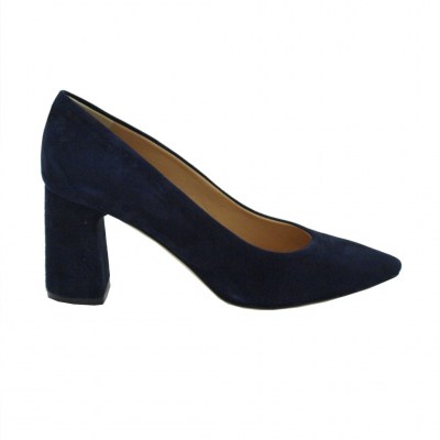 Angela Calzature  Shoes Blue chamois heel 8 cm