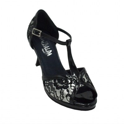 Angela Calzature Ballo  Shoes black leather heel 6 cm