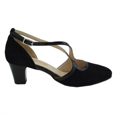 Angela Calzature Ballo  Shoes black chamois heel 5 cm