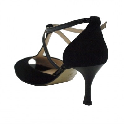 Angela Calzature Ballo  Shoes black chamois heel 9 cm