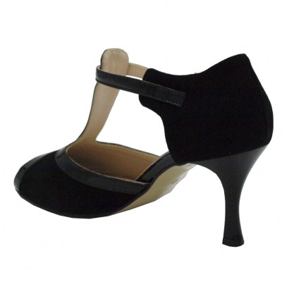 Angela Calzature Ballo  Shoes black chamois heel 8 cm