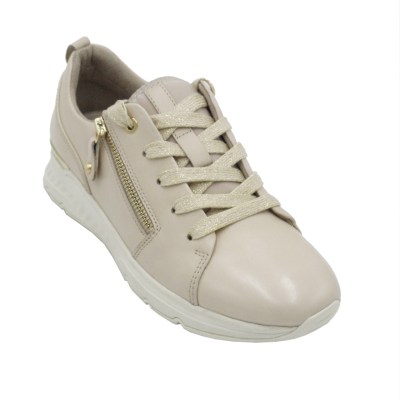 JANA sneakers in pelle colore beige tacco basso 1-4 cm        