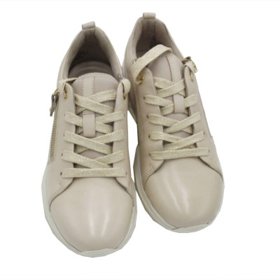 JANA sneakers in pelle colore beige tacco basso 1-4 cm        