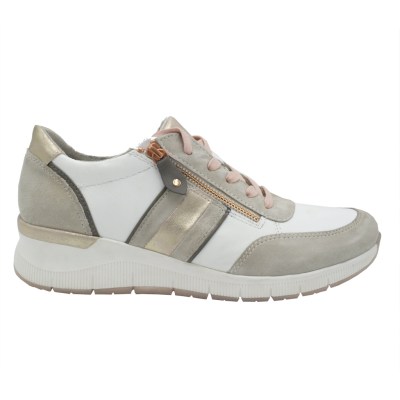 JANA sneakers in pelle colore bianco tacco basso 1-4 cm   numeri Donna 42,43,44,45 numeri speciali    