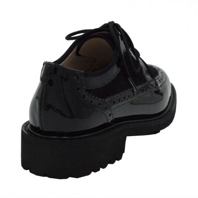 Angela Calzature inglesine in pelle colore nero tacco basso 1-4 cm   41,42,43 numeri speciali    