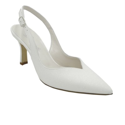 Angela Calzature Sposa e Cerimonia  Shoes White tessuto galassia heel 7 cm