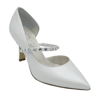 Angela calzature Sposa  Shoes White leather heel 7 cm