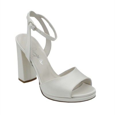 Angela Calzature Sposa e Cerimonia  Shoes White satin heel 8 cm