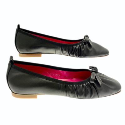LE BABE FRIDA 2879S2 scarpa donna bellerina flat shoe arricciata nera made in Italy
